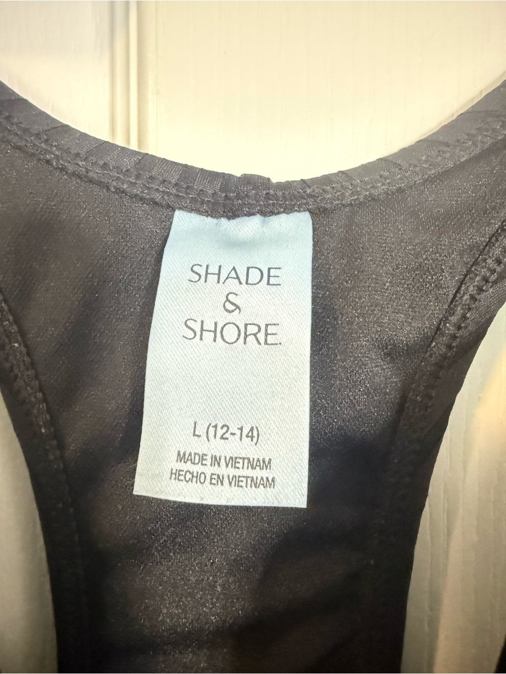 Shade & Shore Black Ribbed Tank One-Piece Swimsuit with Front Buttons - Picture 2 of 6